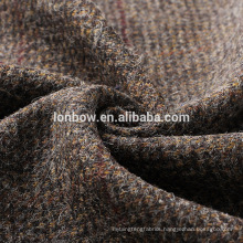 High quality brown 100% wool jacket tweed fabric